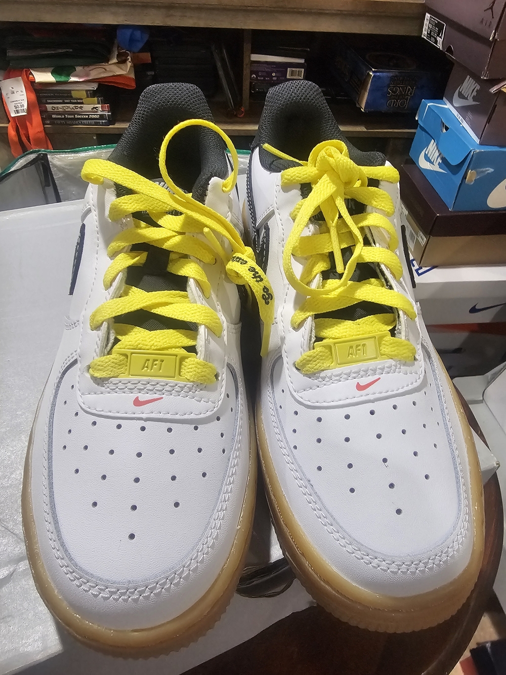 Nike Air Force 1 Low Sneakers - White with Yellow Laces